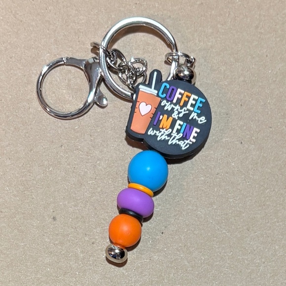 Silicone Bead Keychain - Coffee Lovers - Picture 1 of 2